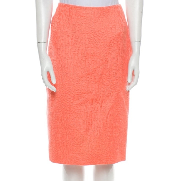 $3,900 OSCAR DE LA RENTA STUNNING ELEGANT ORANGE SKIRT COAT SUIT US 12 - Picture 4 of 6